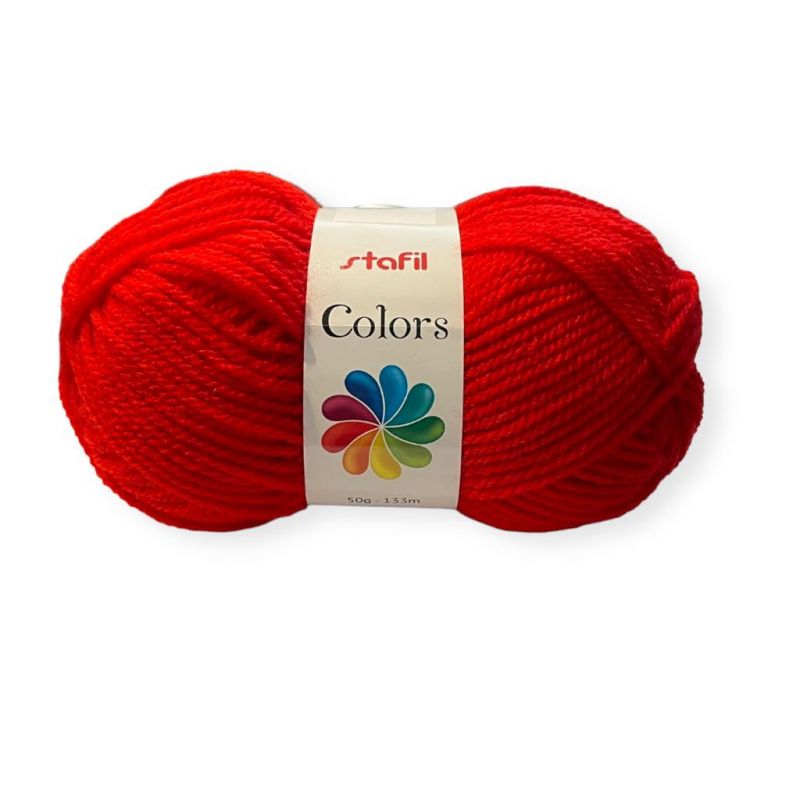 Gomitolo lana Stafil Colors 50gr, rosso n°38