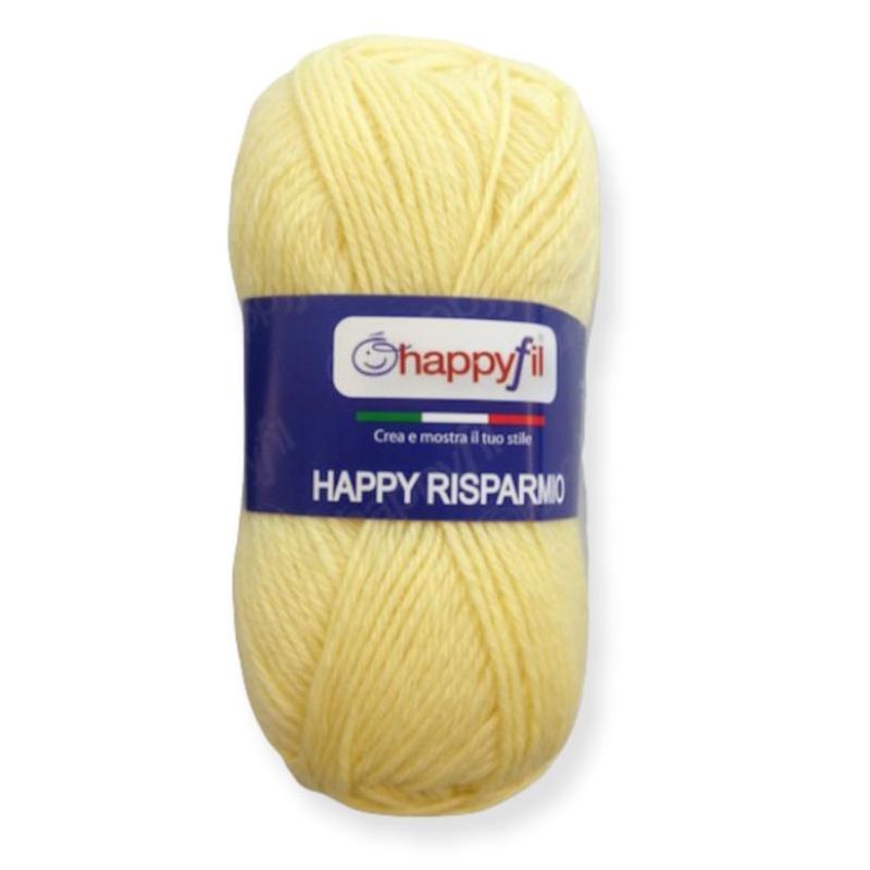 Filato Happy Risparmio 50 Gr-125mt Colore Giallo Chiaro  n° 108