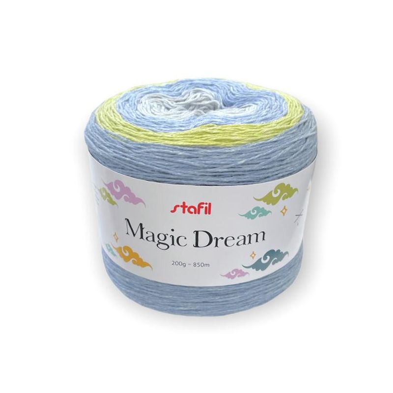 Gomitolo Cotone Magic Dream 200g, mix azzurro/verde n°8