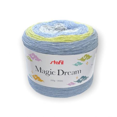 Gomitolo Cotone Magic Dream 200g, mix azzurro/verde n°8