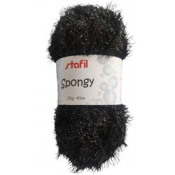 Gomitolo Filato Spugna Spongy Colore Nero n°14  Grammi 25