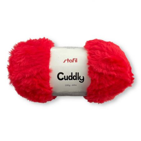 Gomitoli Lana Cuddly 100g Effetto Pelliccia rosso n°12