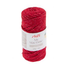 Cordone My Macramè mm2 Colore Rosso Lurex 100gr-90 Mt