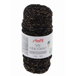 Cordone My Macramè mm2 Colore Nero Lurex 100gr-90 Mt