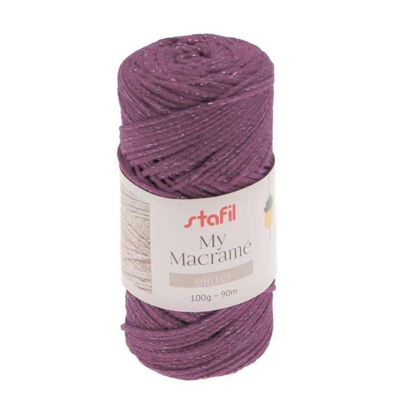 Cordone My Macramè mm2 Colore Prugna Lurex 100gr-90 Mt