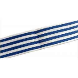 Nastro Spallaccio In Tessuto Ideale per Manici Borsa,Zaini e Bordure Bianco righe Bluette H 3,6