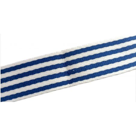 Nastro Spallaccio In Tessuto Ideale per Manici Borsa,Zaini e Bordure Bianco righe Bluette H 3,6