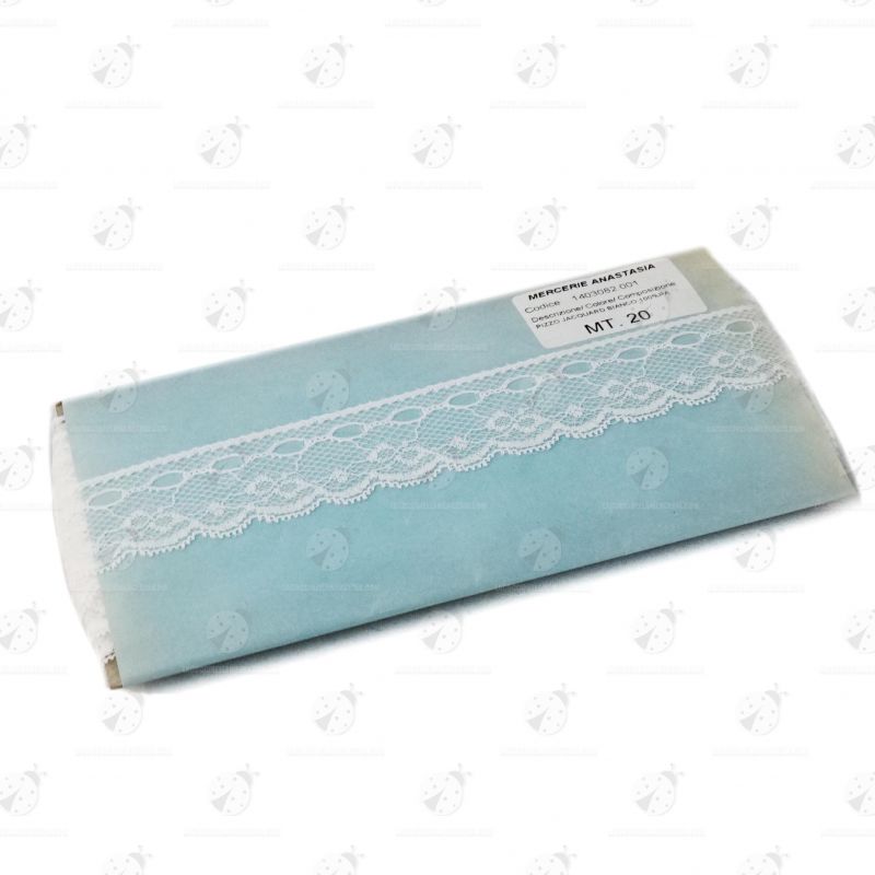 Stock Pizzo Jacquard Bianco 20mt. - 30mm