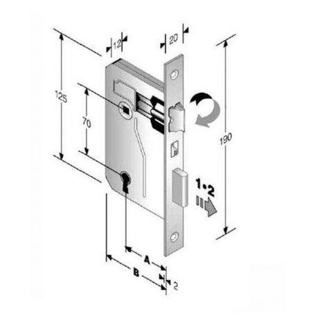 SERRATURA PATENT mm 8x70 E35 BQ                 GB