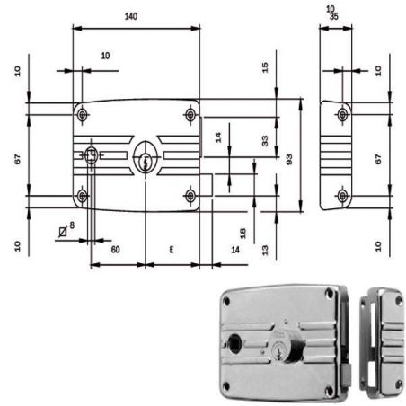 SERRATURA APP.FERRO E60 DX             485604 ISEO