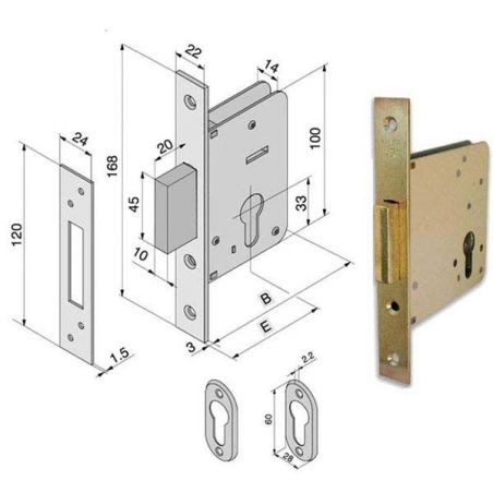 SERRATURA INF.LEGNO              020.60.00.0 WELKA