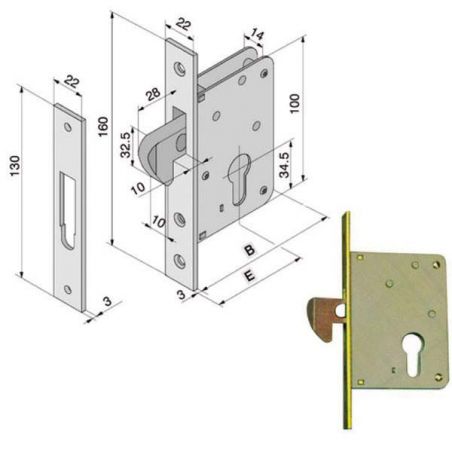 SERRATURA INF.LEGNO              025.50.00.0 WELKA