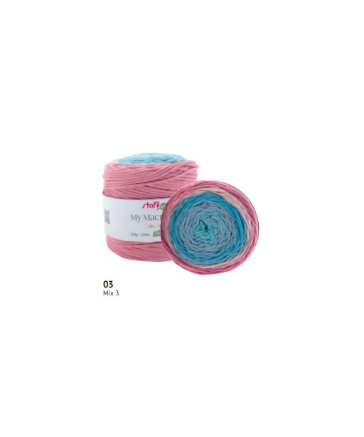 MACRAMÈ CAKE BALL 250g,220mt70% cotone riciclato 30% poliestereMix Rosa n 3