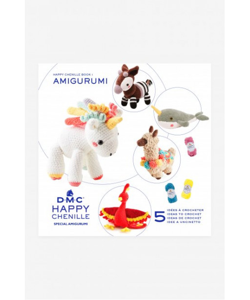 BOOK n° 1 DMC happy chenille special amigurumi ANIMALI IMPROBABILI