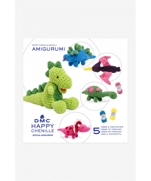 BOOK N° 2DMC happy chenille special amigurumi DINOSAURI SPAVENTOSI