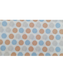 TESSUTO POIS GRIGIO NOCCIOLA AZZURRO CM 50X100