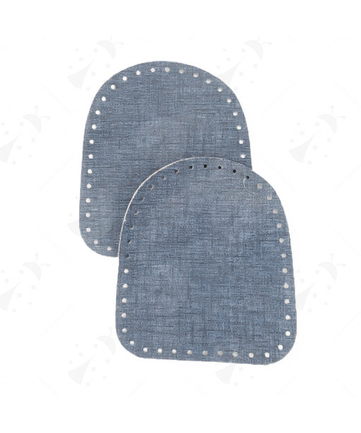 Coppia laterali bauletto in ecopelle 18x20cm, Jeans Blue Scuro