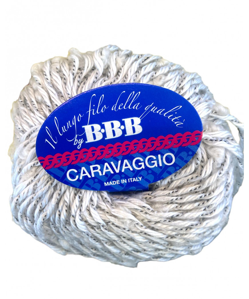 Gomitolo Lana Caravaggio 50gr con Bouclé Bianco col n°21