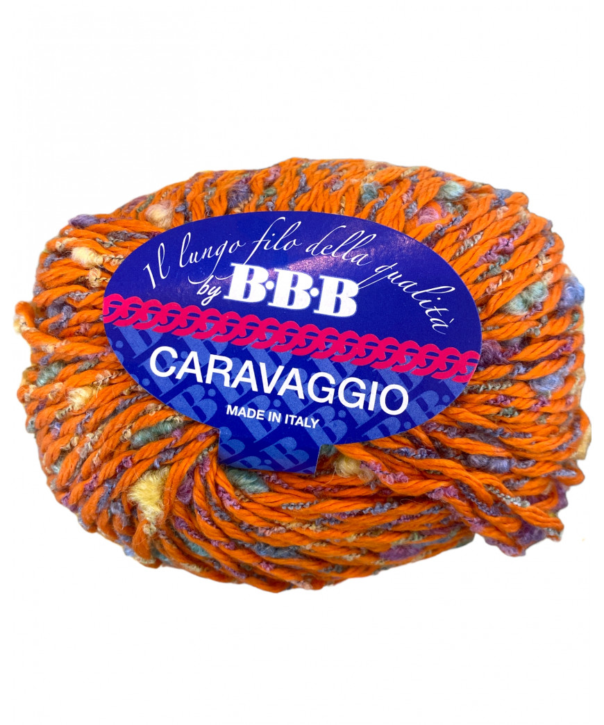 Gomitolo Lana Caravaggio 50gr con Bouclé Arancio col n°29