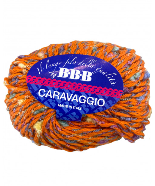 Gomitolo Lana Caravaggio 50gr con Bouclé Arancio col n°29