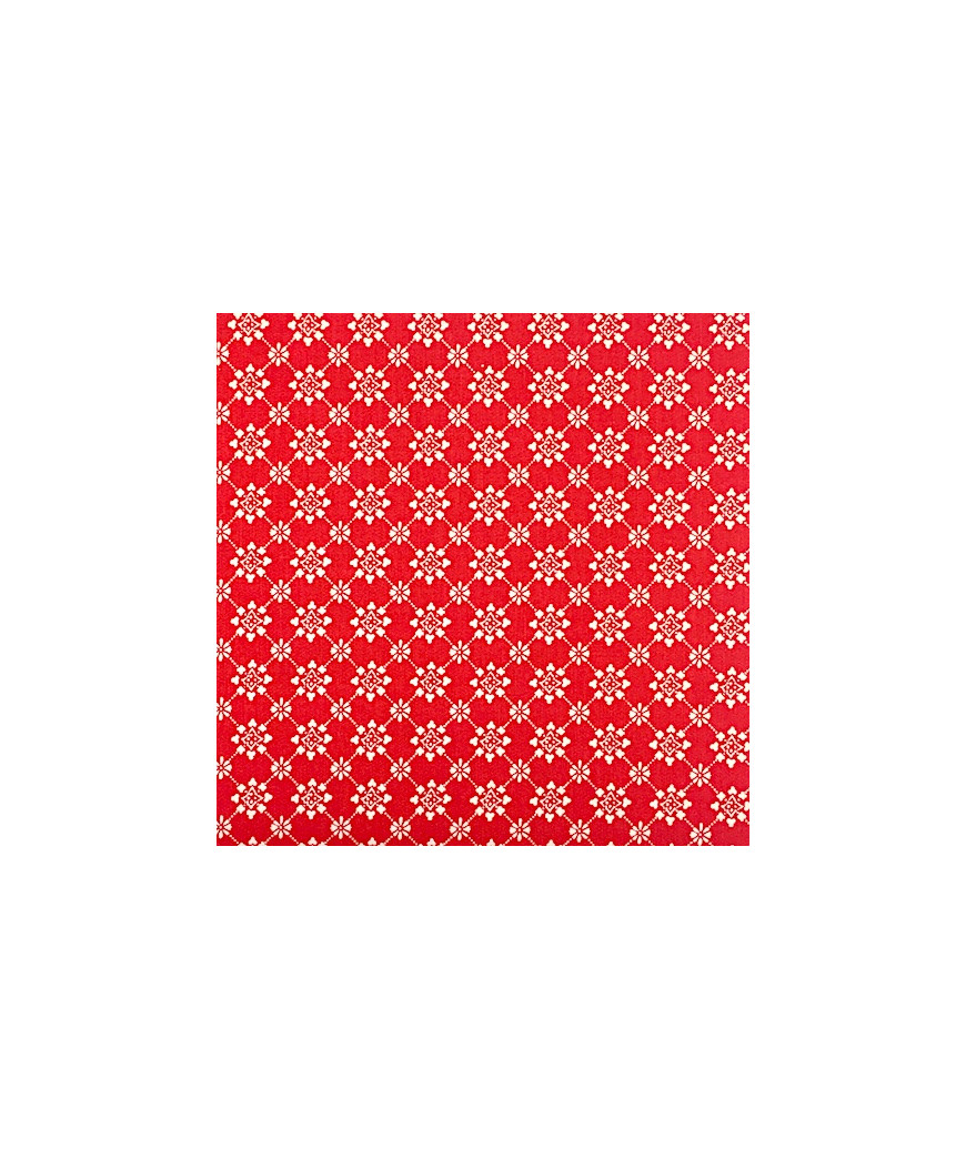 FODERA 100%COTONE 50cm x 1m ROSSO FANTASIA
