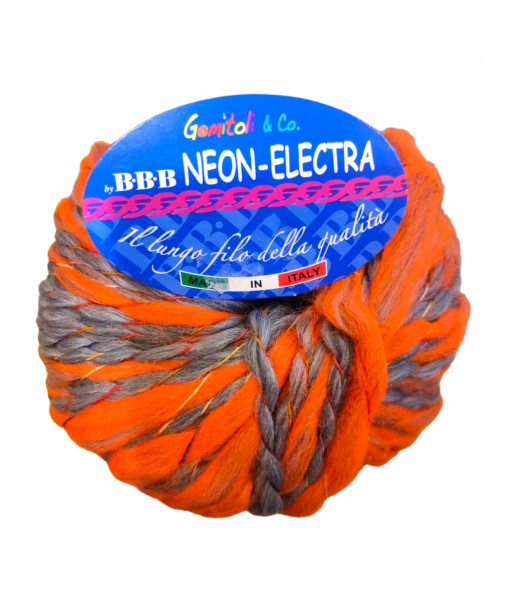 Lana Neon Electra BBB Colore Arancio Fluo Mix n°48-Gr50