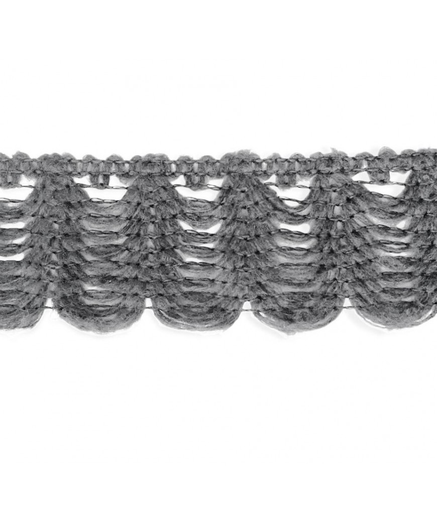 Passamaneria lana al metro, h7cm/ca. grigio