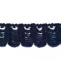 Passamaneria lana al metro, h7cm/ca. blu