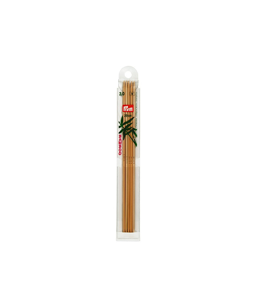 Ferri maglia doppia punta in bamboo PRYM 20cm 3,0