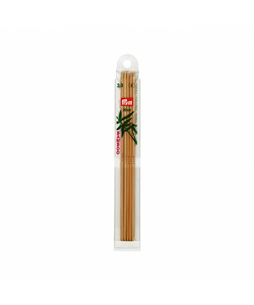 Ferri maglia doppia punta in bamboo PRYM 20cm 3,0
