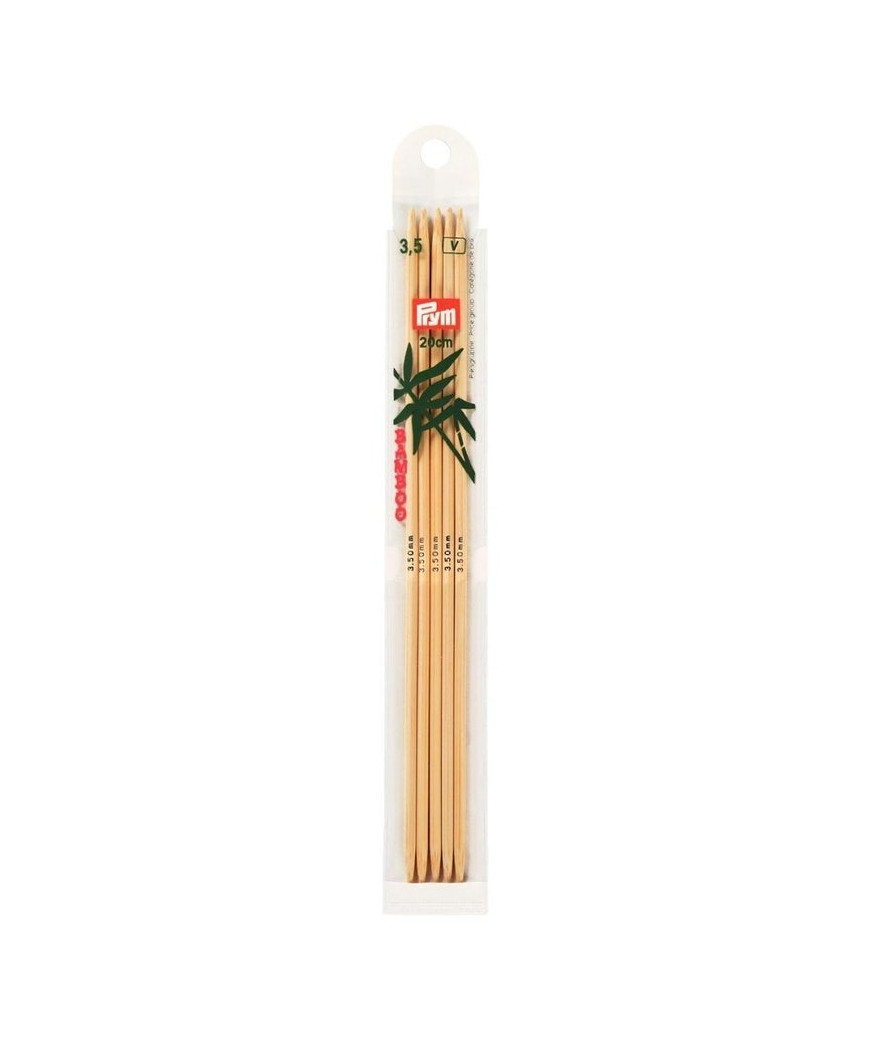 Ferri maglia doppia punta in bamboo PRYM 20cm 3,5