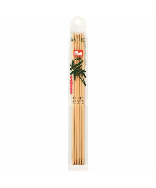 Ferri maglia doppia punta in bamboo PRYM 20cm 3,5