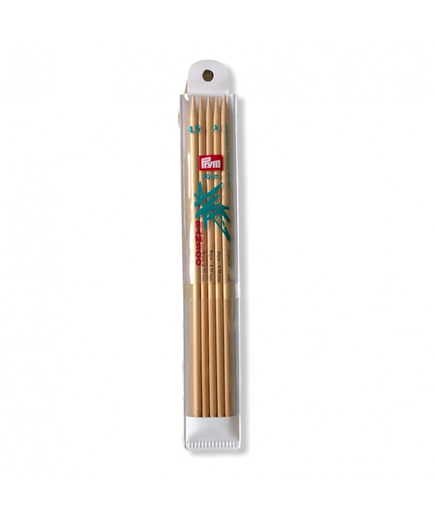 Ferri maglia doppia punta in bamboo PRYM 20cm 4,5