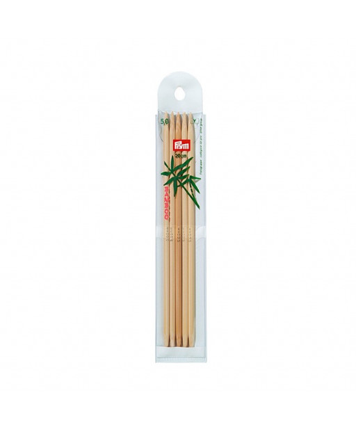 Ferri maglia doppia punta in bamboo PRYM 5mm