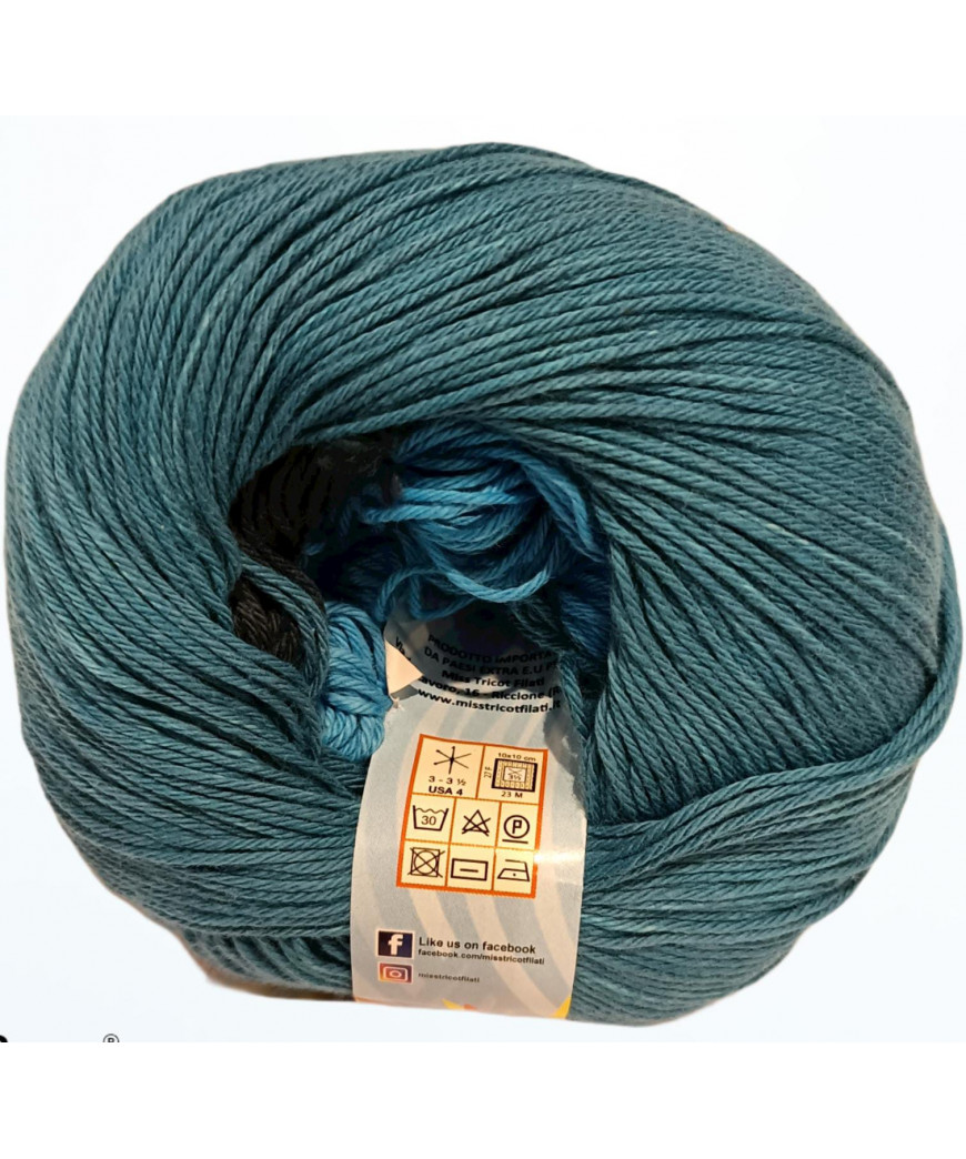 Cotone Polinesia Gr 100-mt330 Colore mix Petrolio n°7