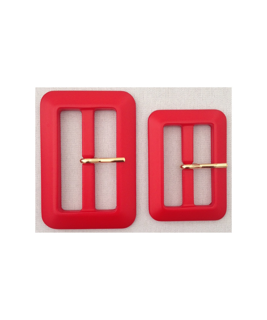 FIBBIA PVC RETTANGOLARE ROSSO