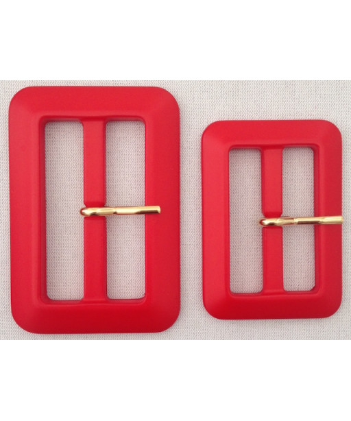 FIBBIA PVC RETTANGOLARE ROSSO