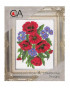 Kit Canovaccio Quadro Per Mezzo Punto cm Canovaccio 20x25-disegno 14x18 Soggetto Misto fiori