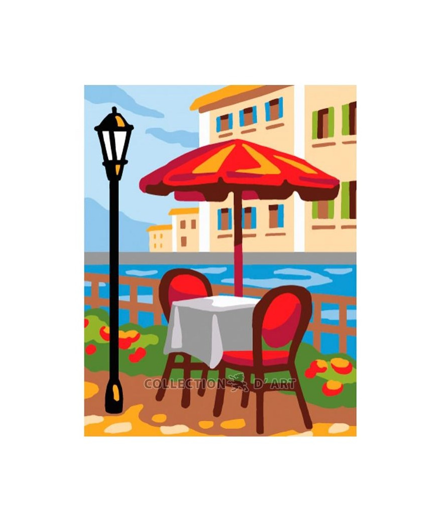 Kit Canovaccio Quadro Per Mezzo Punto cm Canovaccio 20x25-disegno 14x18 Soggetto Paesaggio