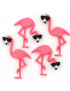 Bottoni Dress It Up "think pink flamingos" 4pz
