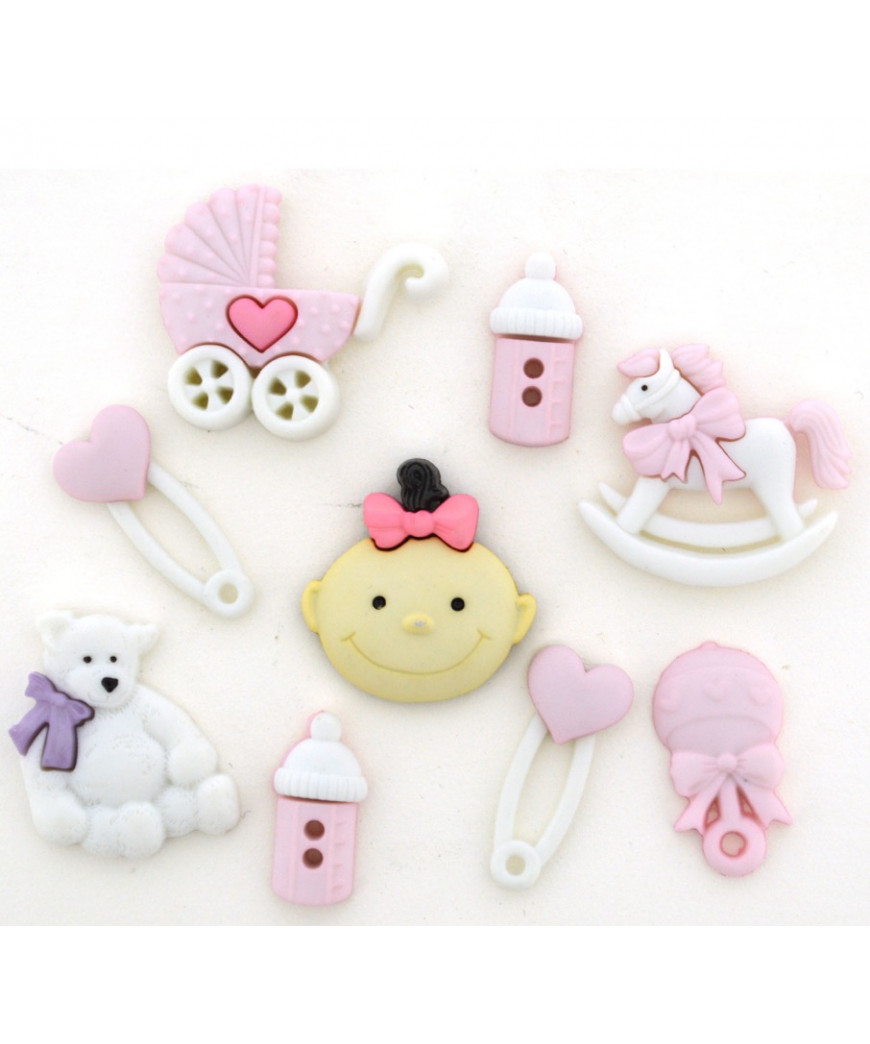 Bottoni Dress It Up "Baby Girl" 8pz