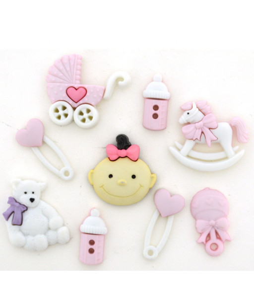 Bottoni Dress It Up "Baby Girl" 8pz