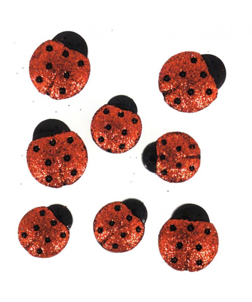 Bottoni Dress It Up "glitter ladybugs" 8pz