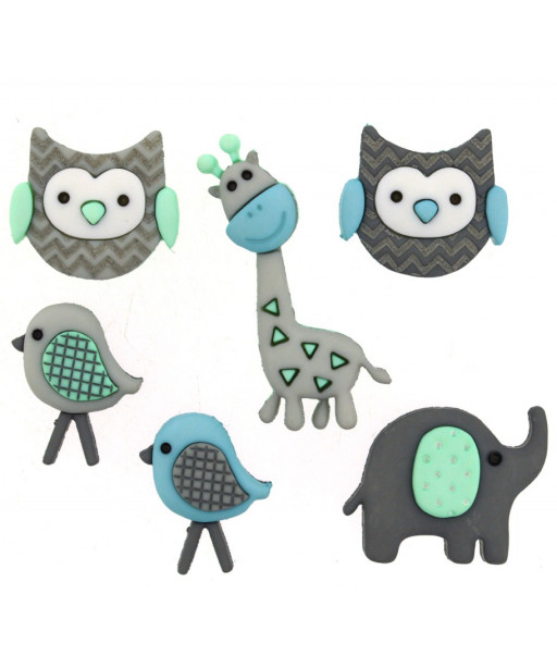 Bottoni Dress It Up "jungle baby" 6pz