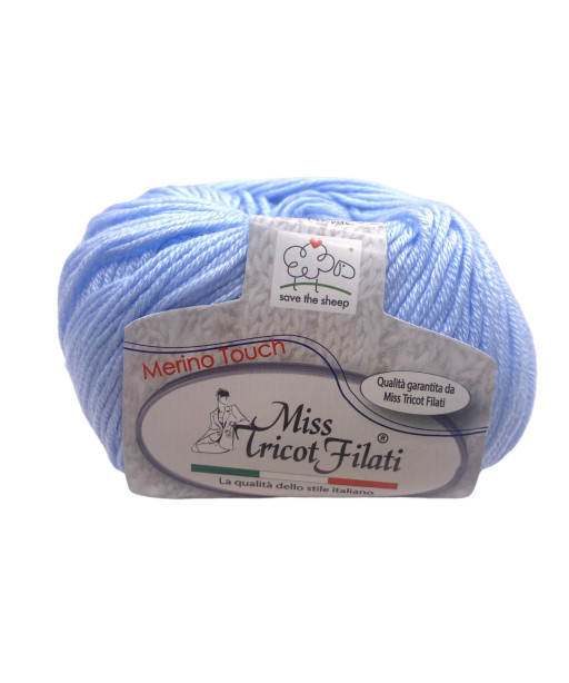 Filato Gomitolo Microfibra "Mon Amour" 50gr,140mt-Colore Celeste n°07-Ferri consigliati n°6-7