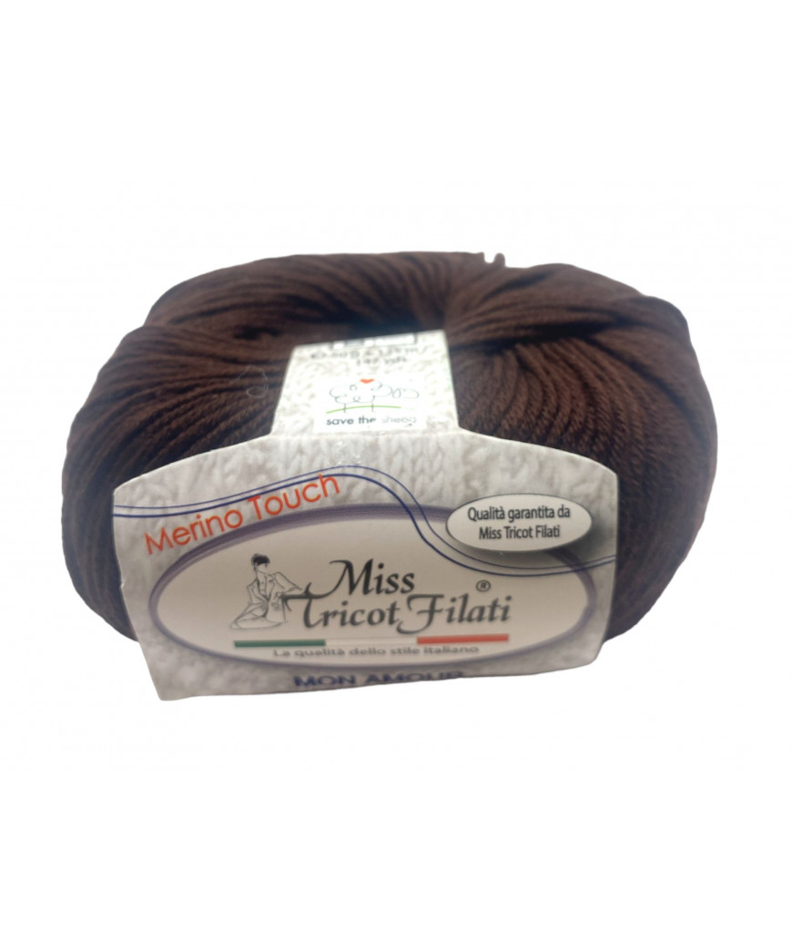 Filato Gomitolo Microfibra "Mon Amour" 50gr,140mt-Colore Marrone n°25-Ferri consigliati n°6-7