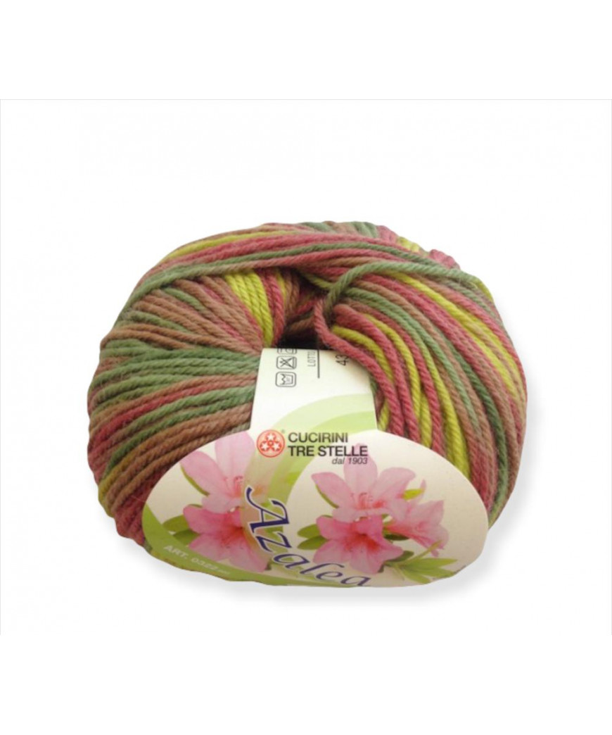 Fialto Gomitolo "Azalea" 50gr,95mt Colore Mix Marrone n°102 -Ferri consigliati n°5-6