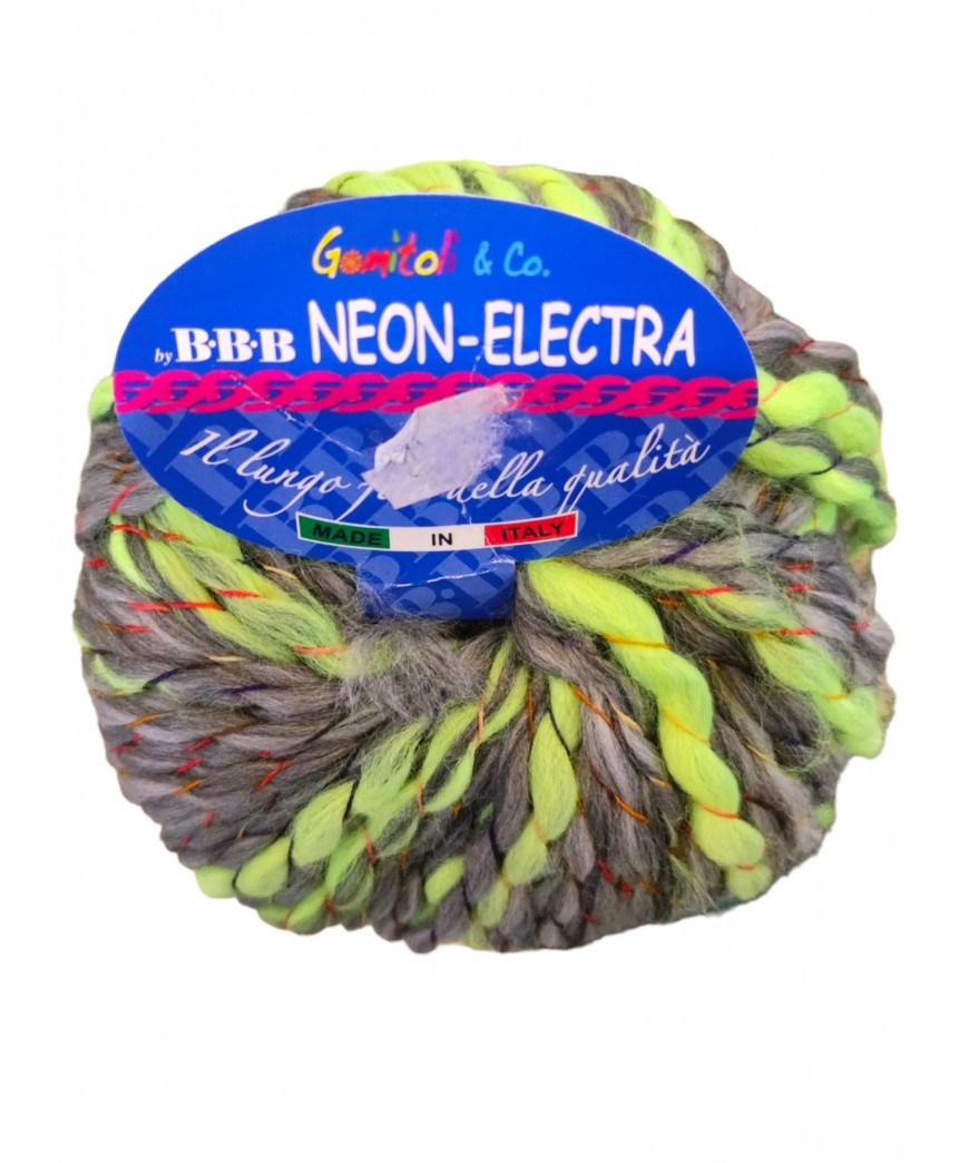 Lana Neon Electra BBB Colore Giallo Fluo Mix n°48-Gr50