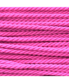 Cordino treccia 4mm rosa evidenziatore