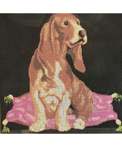 Canovaccio quadro per ricamo mezzo punto stock 100%cotone 40x40cm/ca cane